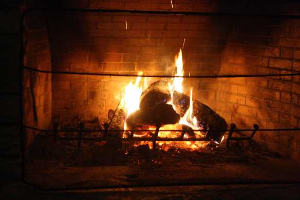Once the temps dropped, we had a fire going continuously in the meditation hall. Photo by Frankie Fachilla 